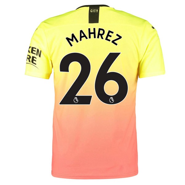 Camiseta Manchester City NO.26 Mahrez Tercera equipo 2019-20 Naranja